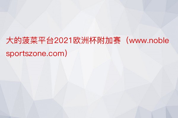 大的菠菜平台2021欧洲杯附加赛（www.noblesportszone.com）